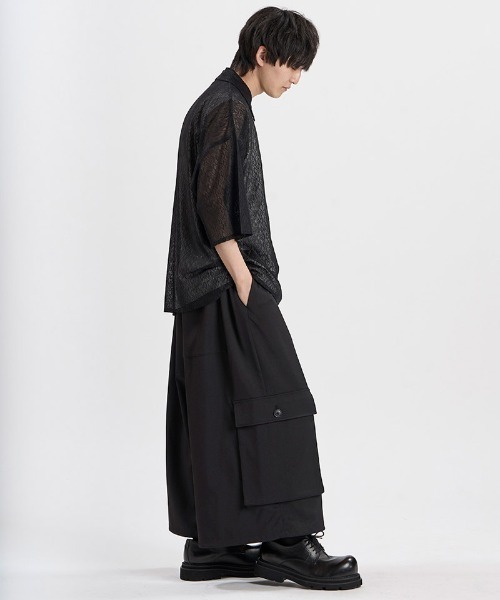 NO ID.(ノーアイディ)の「mhs2649- ダイヤシアーBIG-SH シャツ(858006-489S)(シャツ/ブラウス・メンズ・ブラック/ホワイト・ONE SIZE)」の19枚目の写真