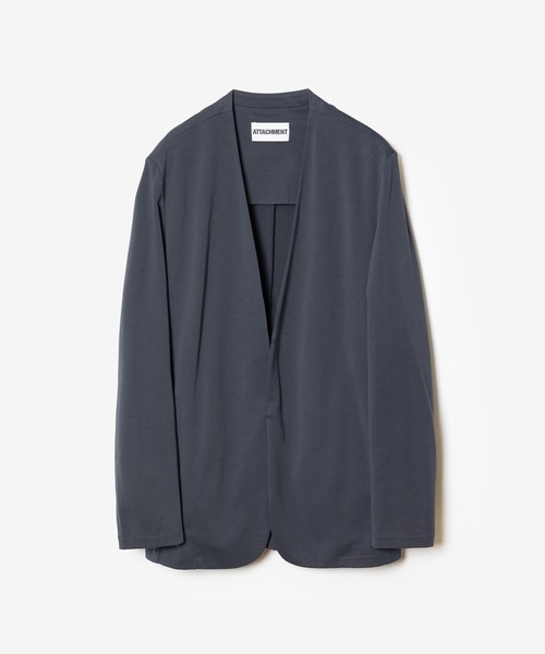 ATTACHMENT(アタッチメント)の「コットンダブルフェイス カラーレスカーディガン / COTTON DOUBLE FACE COLLARLESS CARDIGAN(カーディガン/ボレロ・メンズ・ネイビー/ダークグレー/ブラック/グレイッシュベージュ・3/2/1/4)」の4枚目の写真