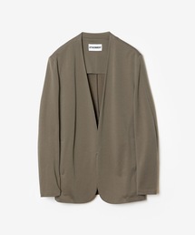 コットンダブルフェイス カラーレスカーディガン / COTTON DOUBLE FACE COLLARLESS CARDIGAN