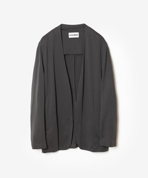 コットンダブルフェイス カラーレスカーディガン / COTTON DOUBLE FACE COLLARLESS CARDIGAN