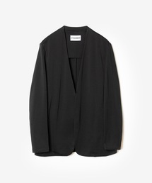 コットンダブルフェイス カラーレスカーディガン / COTTON DOUBLE FACE COLLARLESS CARDIGAN