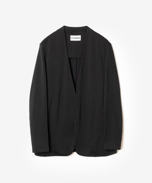 ATTACHMENT(アタッチメント)の「コットンダブルフェイス カラーレスカーディガン / COTTON DOUBLE FACE COLLARLESS CARDIGAN(カーディガン/ボレロ・メンズ・ネイビー/ダークグレー/ブラック/グレイッシュベージュ・3/2/1/4)」の1枚目の写真