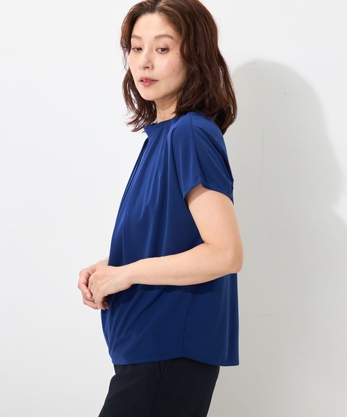 GALLORIA(ギャローリア)の「【吸汗速乾・接触冷感】パーツ付タックプルオーバー(Tシャツ/カットソー・レディース・ネイビー/ブルー/ライトグレー・LL/L/S/M)」の9枚目の写真