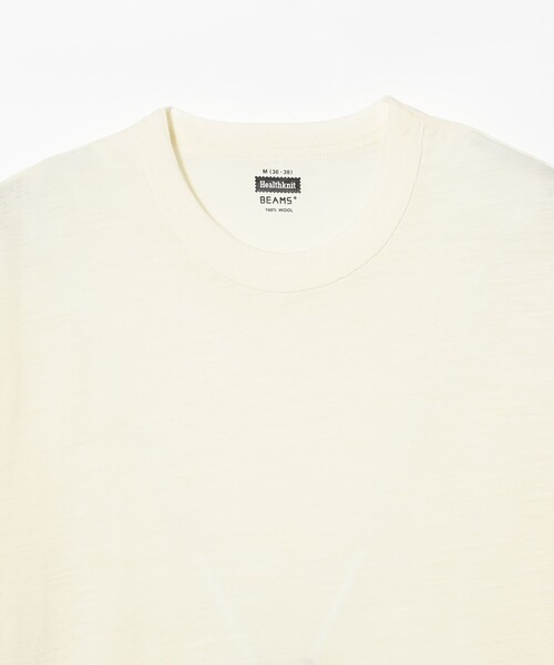 BEAMS PLUS(ビームスプラス)の「【別注】Healthknit / Wool T-shirt(Tシャツ/カットソー・メンズ・オフホワイト/グレー・L/M/S/XL)」の4枚目の写真