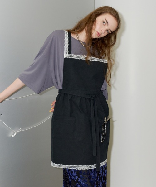 yae(ヤエ)の「Multiway lace apron / マルチウェイレースエプロン(ワンピース・レディース・ブラック/ベージュ・FREE)」の6枚目の写真