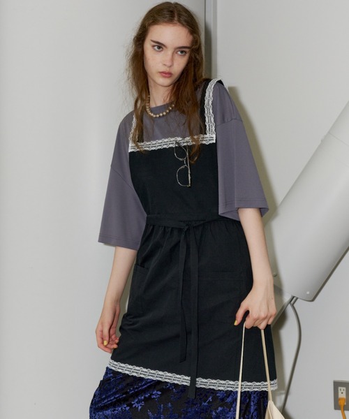 yae(ヤエ)の「Multiway lace apron / マルチウェイレースエプロン(ワンピース・レディース・ブラック/ベージュ・FREE)」の9枚目の写真