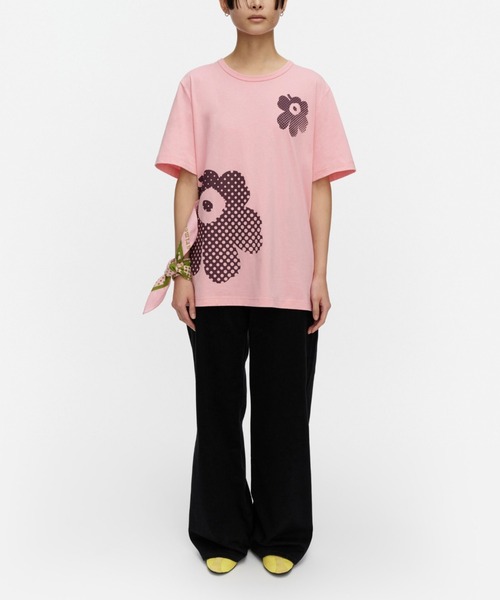 marimekko(マリメッコ)の「【kioski】Vihne Unikko / t-shirt(Tシャツ/カットソー・レディース・ベビーピンク・SMALL)」の1枚目の写真
