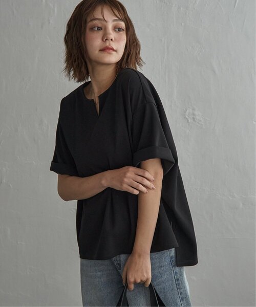 notch.(ノッチ)の「カットジョーゼットキーネックT(Tシャツ/カットソー・レディース・オフホワイト/ブラック・M)」の22枚目の写真