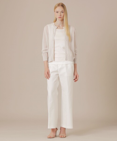 MACKINTOSH LONDON（マッキントッシュ ロンドン）の「シアージャカードカーディガン（カーディガン/ボレロ・レディース・ブラック/ベージュ/ライトグレー・38）」の4枚目の写真