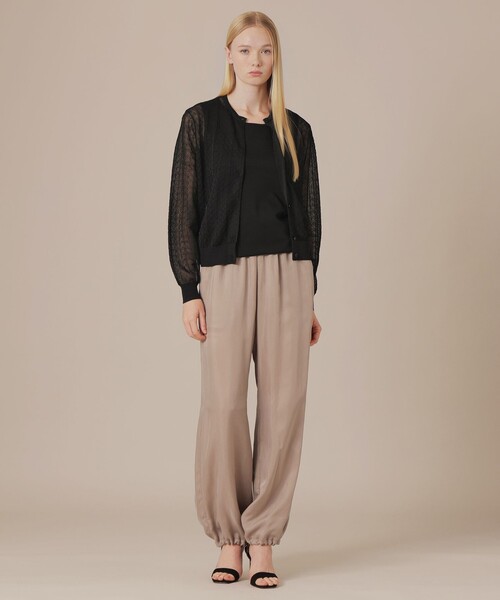 MACKINTOSH LONDON（マッキントッシュ ロンドン）の「シアージャカードカーディガン（カーディガン/ボレロ・レディース・ブラック/ベージュ/ライトグレー・38）」の6枚目の写真