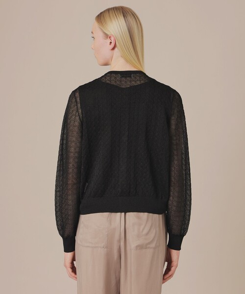 MACKINTOSH LONDON（マッキントッシュ ロンドン）の「シアージャカードカーディガン（カーディガン/ボレロ・レディース・ブラック/ベージュ/ライトグレー・38）」の10枚目の写真