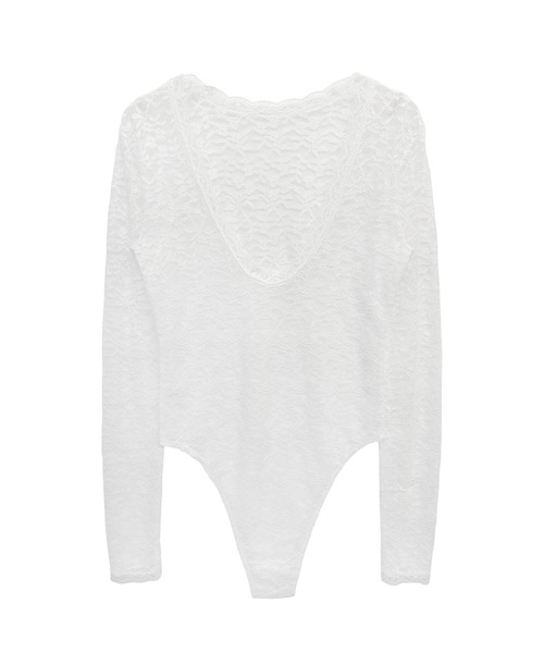 HONEY MI HONEY(ハニーミーハニー)の「lace back open body suit(Tシャツ/カットソー・レディース・ピンク/ホワイト/ブラック・FREE)」の2枚目の写真