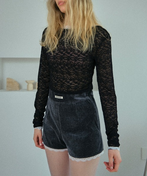 HONEY MI HONEY(ハニーミーハニー)の「lace back open body suit(Tシャツ/カットソー・レディース・ピンク/ホワイト/ブラック・FREE)」の5枚目の写真