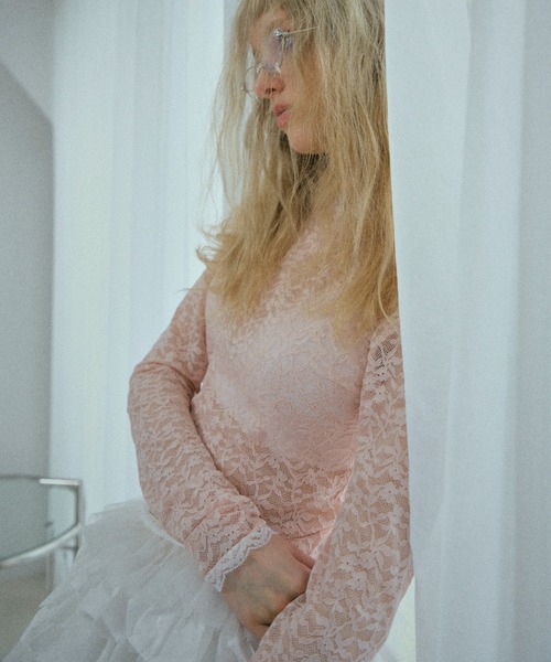 HONEY MI HONEY(ハニーミーハニー)の「lace back open body suit(Tシャツ/カットソー・レディース・ピンク/ホワイト/ブラック・FREE)」の8枚目の写真