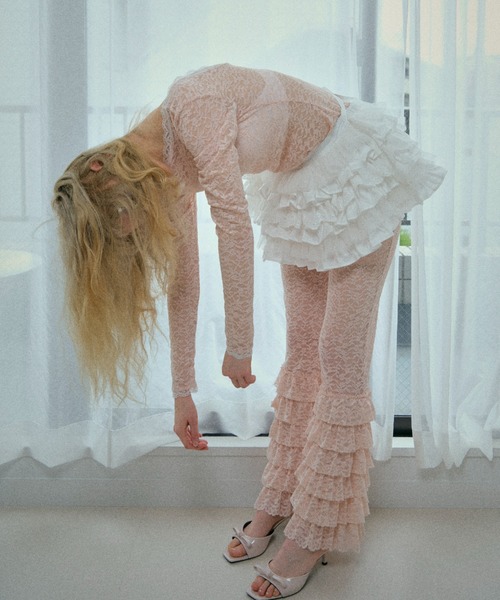 HONEY MI HONEY(ハニーミーハニー)の「lace back open body suit(Tシャツ/カットソー・レディース・ピンク/ホワイト/ブラック・FREE)」の9枚目の写真