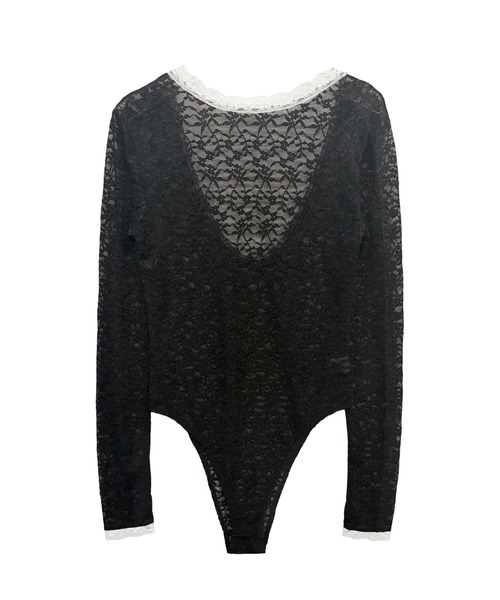 HONEY MI HONEY(ハニーミーハニー)の「lace back open body suit(Tシャツ/カットソー・レディース・ピンク/ホワイト/ブラック・FREE)」の12枚目の写真