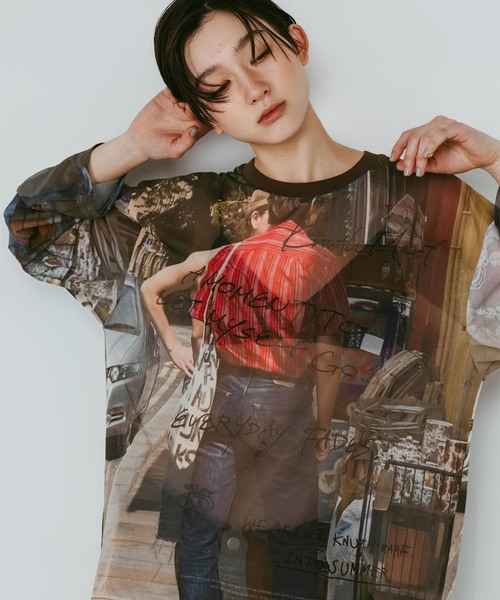 Knuth Marf(クヌースマーフ)の「Knuth Marf / クヌースマーフ oji sheer long-sleeve tee(Tシャツ/カットソー・レディース・ブラウン・FREE)」の6枚目の写真