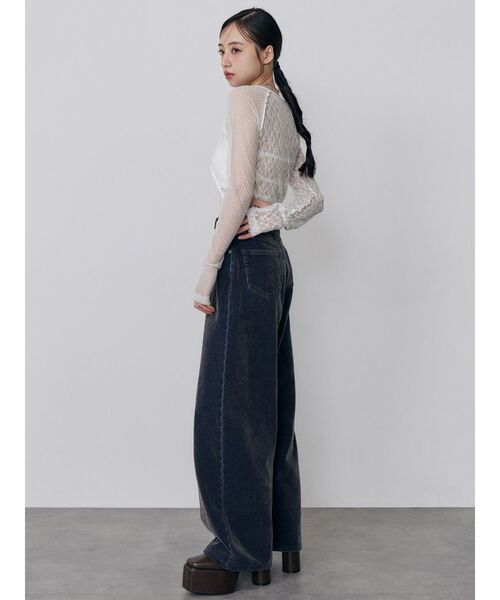 MURUA（ムルーア）の「【セットアップ対応】カラーモールデニムパンツ　秋服（デニムパンツ・レディース・パープル/ボルドー/カーキ/ブルー・1/2）」の11枚目の写真