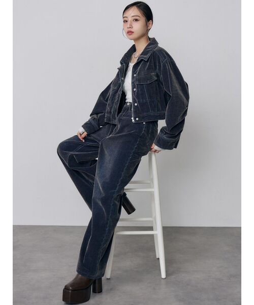 MURUA（ムルーア）の「【セットアップ対応】カラーモールデニムパンツ　秋服（デニムパンツ・レディース・パープル/ボルドー/カーキ/ブルー・1/2）」の13枚目の写真