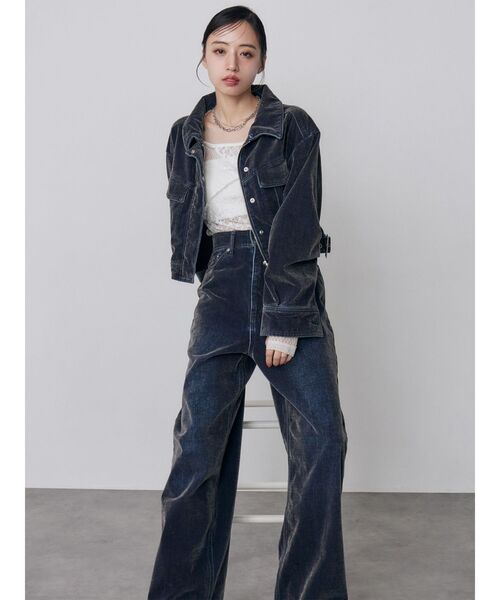 MURUA（ムルーア）の「【セットアップ対応】カラーモールデニムパンツ　秋服（デニムパンツ・レディース・パープル/ボルドー/カーキ/ブルー・1/2）」の14枚目の写真