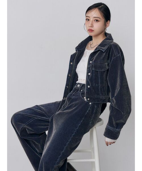 MURUA（ムルーア）の「【セットアップ対応】カラーモールデニムパンツ　秋服（デニムパンツ・レディース・パープル/ボルドー/カーキ/ブルー・1/2）」の15枚目の写真