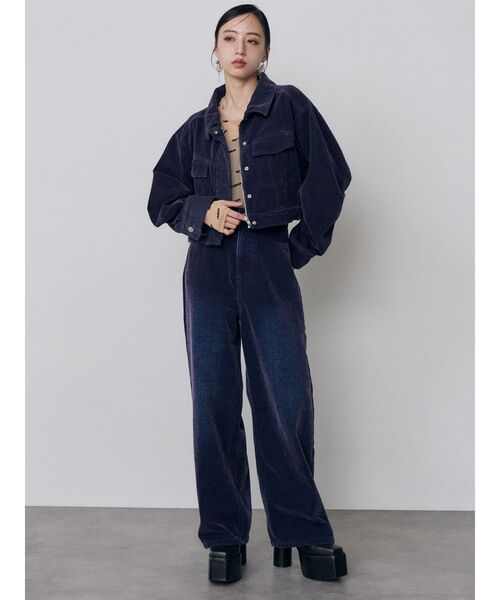 MURUA（ムルーア）の「【セットアップ対応】カラーモールデニムパンツ　秋服（デニムパンツ・レディース・パープル/ボルドー/カーキ/ブルー・1/2）」の16枚目の写真