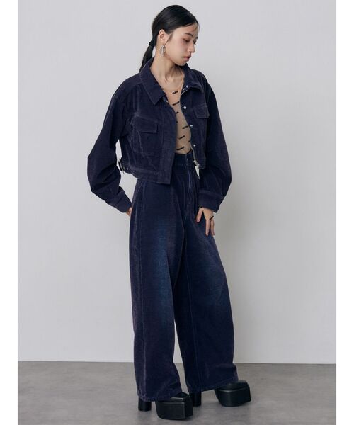 MURUA（ムルーア）の「【セットアップ対応】カラーモールデニムパンツ　秋服（デニムパンツ・レディース・パープル/ボルドー/カーキ/ブルー・1/2）」の17枚目の写真