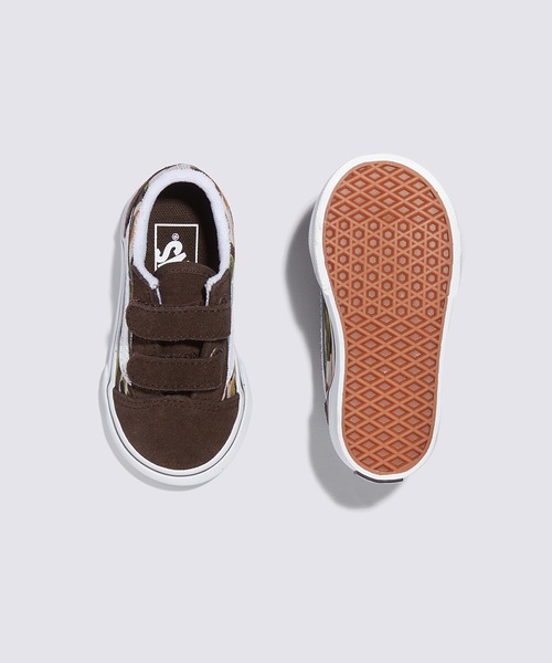 VANS(バンズ)の「トドラー オールドスクール V / Old Skool V PAINTED CAMO BROWN VN0009RCBF01(スニーカー・キッズ・ブラウン・7/10/9/8)」の4枚目の写真