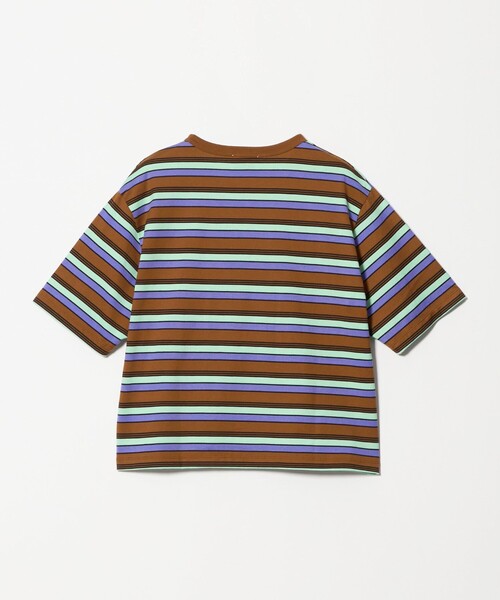 UNITED ARROWS（ユナイテッドアローズ）の「マルチボーダー ハーフスリーブ Tシャツ（Tシャツ/カットソー・レディース・オフホワイト/ダークブラウン・FREE）」の6枚目の写真