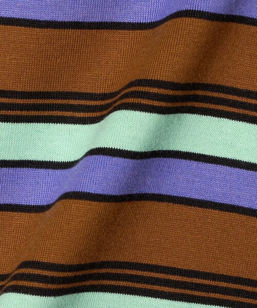 UNITED ARROWS（ユナイテッドアローズ）の「マルチボーダー ハーフスリーブ Tシャツ（Tシャツ/カットソー・レディース・オフホワイト/ダークブラウン・FREE）」の9枚目の写真