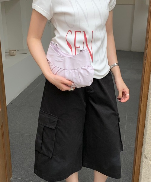 Chiina(チーナ)の「【Chiina】ムーンドットギャザーハンドバッグ(ハンドバッグ・レディース・ライトパープル/ライトブルー/ブラック・FREE)」の16枚目の写真