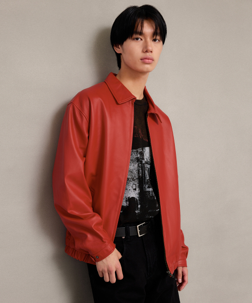 LEFTSEOUL（レフトソウル）の「クラシックラムスキンジャケット[レッド]（ライダースジャケット・レディース・その他・S/XL/L/M）」の8枚目の写真