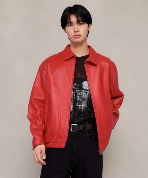 LEFTSEOUL（レフトソウル）の「クラシックラムスキンジャケット[レッド]（ライダースジャケット・レディース・その他・S/XL/L/M）」の9枚目の写真