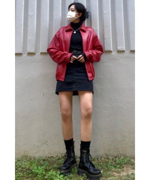 LEFTSEOUL（レフトソウル）の「クラシックラムスキンジャケット[レッド]（ライダースジャケット・レディース・その他・S/XL/L/M）」の5枚目の写真