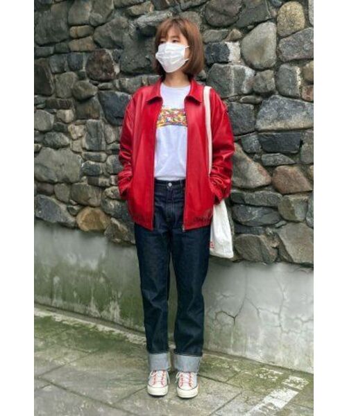 LEFTSEOUL（レフトソウル）の「クラシックラムスキンジャケット[レッド]（ライダースジャケット・レディース・その他・S/XL/L/M）」の6枚目の写真