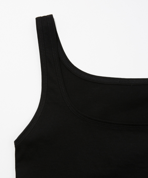 KIJIKO（キジコ）の「ke504. Square Neck Cropped Sleeveless Black（Tシャツ/カットソー・レディース・ブラック・FREE）」の3枚目の写真