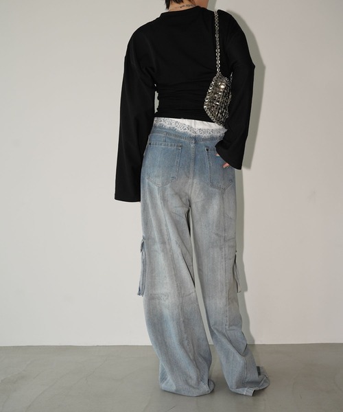 chuclla(チュクラ)の「ワイドスリーブ コンパクトトップス chw26a057(Tシャツ/カットソー・レディース・ホワイト/ブラック・FREE)」の22枚目の写真