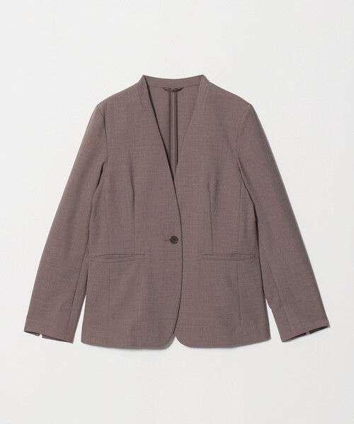 A DAY IN THE LIFE UNITED ARROWS（アデイインザライフユナイテッドアローズ）の「ドビー Vネックジャケット ‐セットアップ対応・マシンウォッシャブル‐＜A DAY IN THE LIFE＞（Tシャツ/カットソー・レディース・モカ/ダークグレー/ネイビー・36/40/38）」の3枚目の写真