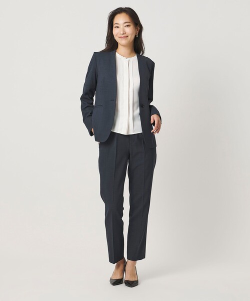 A DAY IN THE LIFE UNITED ARROWS（アデイインザライフユナイテッドアローズ）の「ドビー Vネックジャケット ‐セットアップ対応・マシンウォッシャブル‐＜A DAY IN THE LIFE＞（Tシャツ/カットソー・レディース・モカ/ダークグレー/ネイビー・36/40/38）」の5枚目の写真