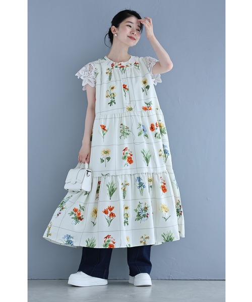 cawaii(カワイイ)の「心ときめく花図鑑ロングワンピース(紐ベルト付き)(ワンピース・レディース・ブラック/アイボリー・FREE)」の13枚目の写真