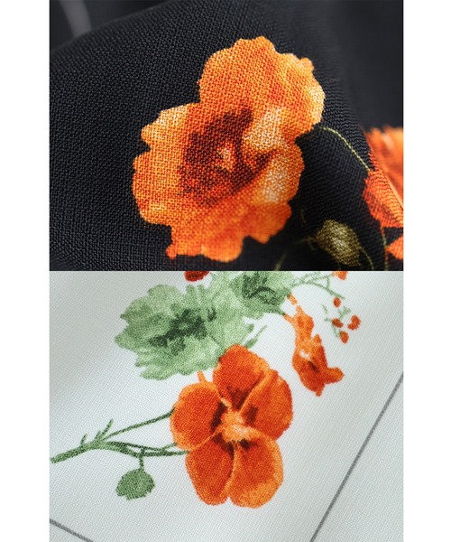 cawaii(カワイイ)の「心ときめく花図鑑ロングワンピース(紐ベルト付き)(ワンピース・レディース・ブラック/アイボリー・FREE)」の7枚目の写真