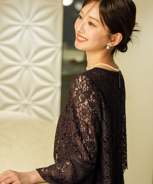 ANY SIS(エニィスィス)の「【Lily Calin】レース×プリーツコンビ ドレス(ドレス・レディース・ネイビー系/ダークブラウン系・LARGE/SMALL/MEDIUM)」の14枚目の写真