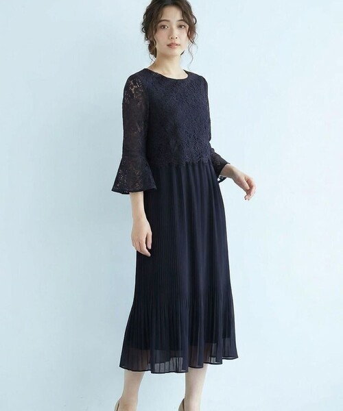 ANY SIS(エニィスィス)の「【Lily Calin】レース×プリーツコンビ ドレス(ドレス・レディース・ネイビー系/ダークブラウン系・LARGE/SMALL/MEDIUM)」の19枚目の写真