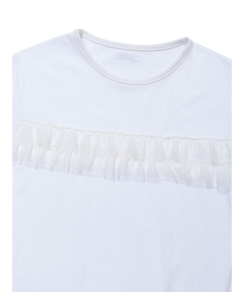 UGLY SHADOW(アグリーシャドウ)の「フリルカンカンTシャツ(ホワイト)(Tシャツ/カットソー・レディース・その他・FREE)」の6枚目の写真
