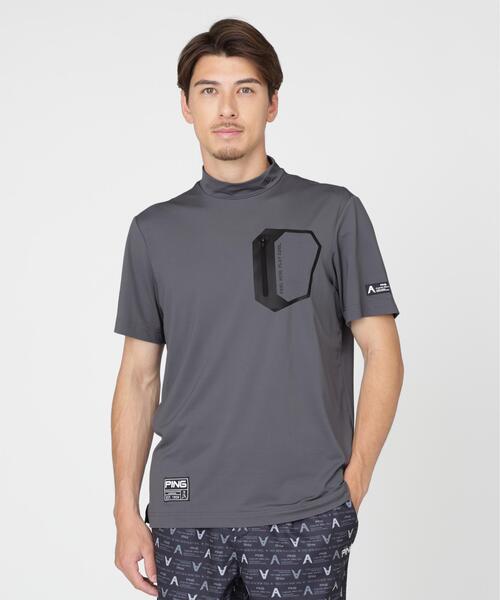 PING(ピン)の「【PING APPAREL】ナイロンサッカー半袖ハイネックシャツ <GOLD> (MENS)(Tシャツ/カットソー・メンズ・ブラック/ホワイト/グレー・L/M/LL/S/LL1)」の3枚目の写真