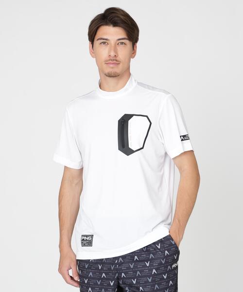 PING(ピン)の「【PING APPAREL】ナイロンサッカー半袖ハイネックシャツ <GOLD> (MENS)(Tシャツ/カットソー・メンズ・ブラック/ホワイト/グレー・L/M/LL/S/LL1)」の2枚目の写真