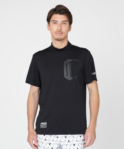 PING(ピン)の「【PING APPAREL】ナイロンサッカー半袖ハイネックシャツ <GOLD> (MENS)(Tシャツ/カットソー・メンズ・ブラック/ホワイト/グレー・L/M/LL/S/LL1)」の1枚目の写真