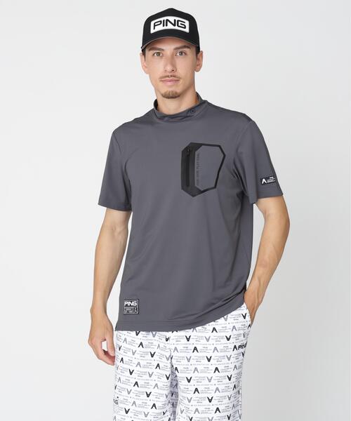 PING(ピン)の「【PING APPAREL】ナイロンサッカー半袖ハイネックシャツ <GOLD> (MENS)(Tシャツ/カットソー・メンズ・ブラック/ホワイト/グレー・L/M/LL/S/LL1)」の17枚目の写真