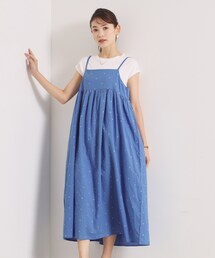 ラメドット刺繍キャミワンピース