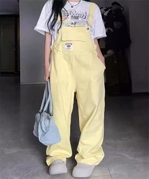 ワイドストレートデニムオーバーオール